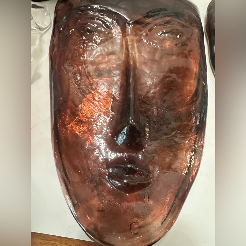 MCM Jarmillo dreamer Abstract Brown Glass Face Sculpture